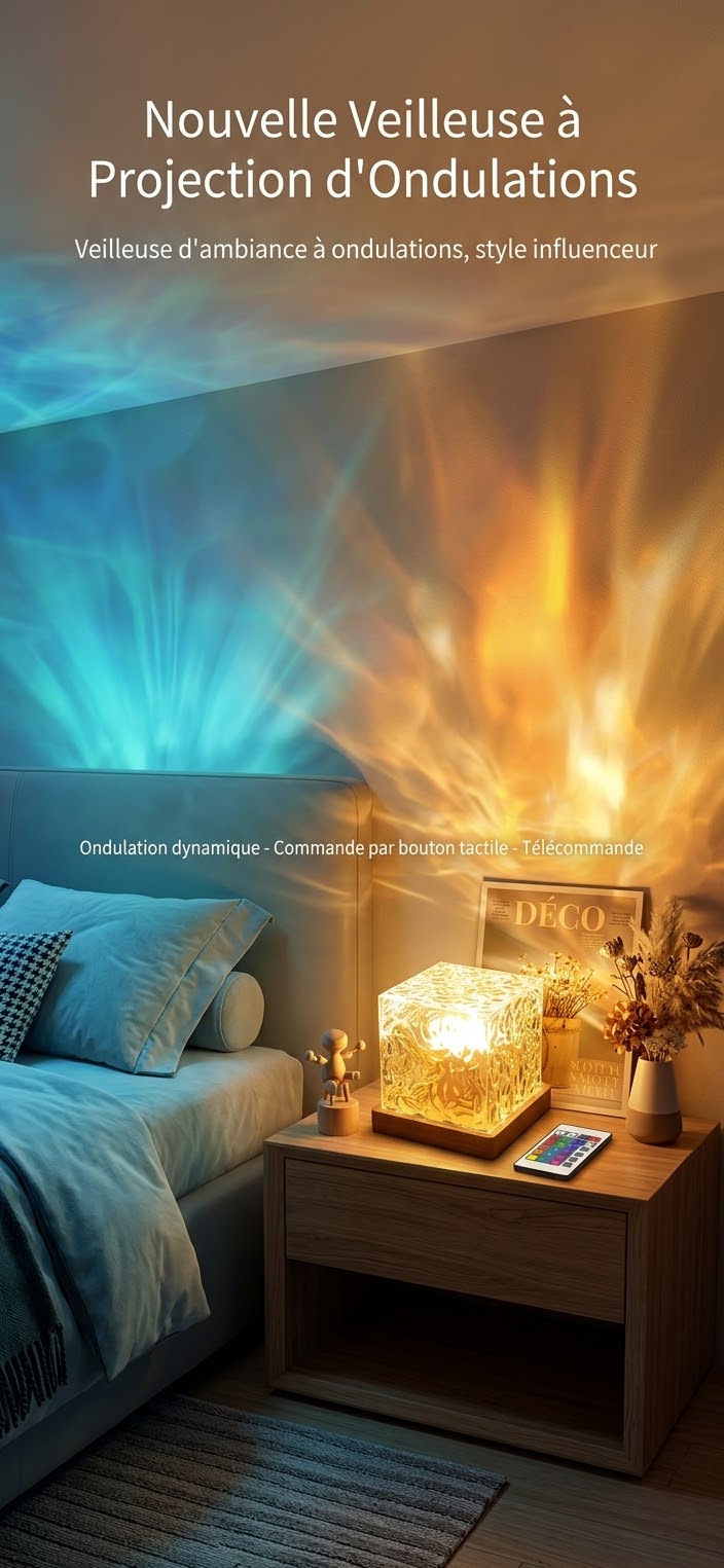 Nebulys Aurora — Lampe Cube Vagues Lumineuses RGB