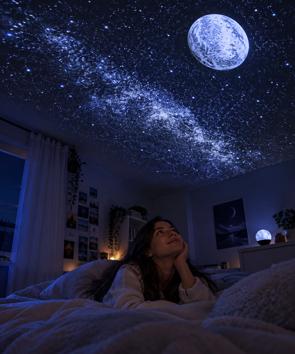 Nebulys Comet ✨ — Veilleuse Ciel Étoilé Moon & Stars