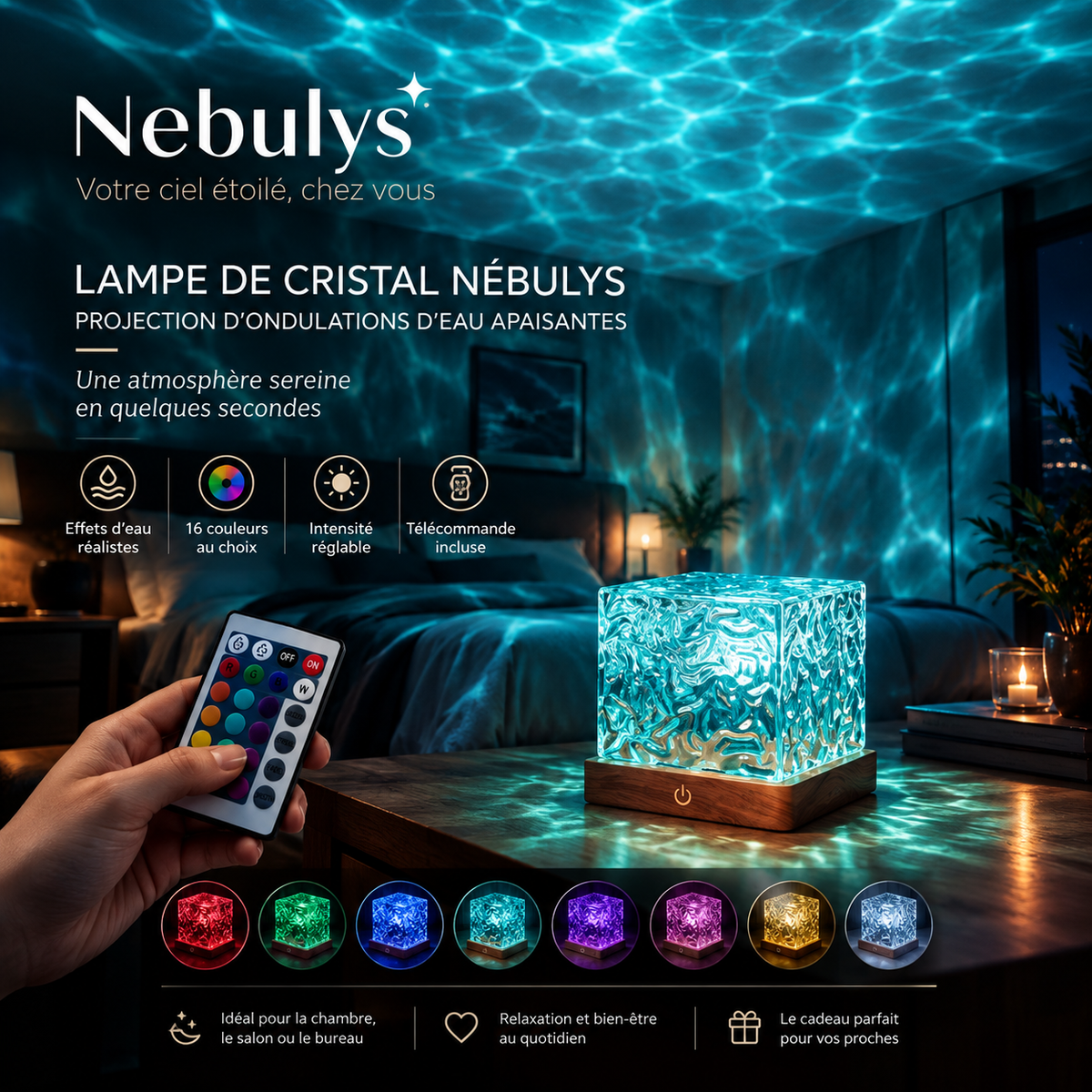 Nebulys Aurora — RGB Luminous Wave Cube Lamp